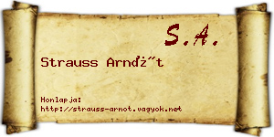 Strauss Arnót névjegykártya